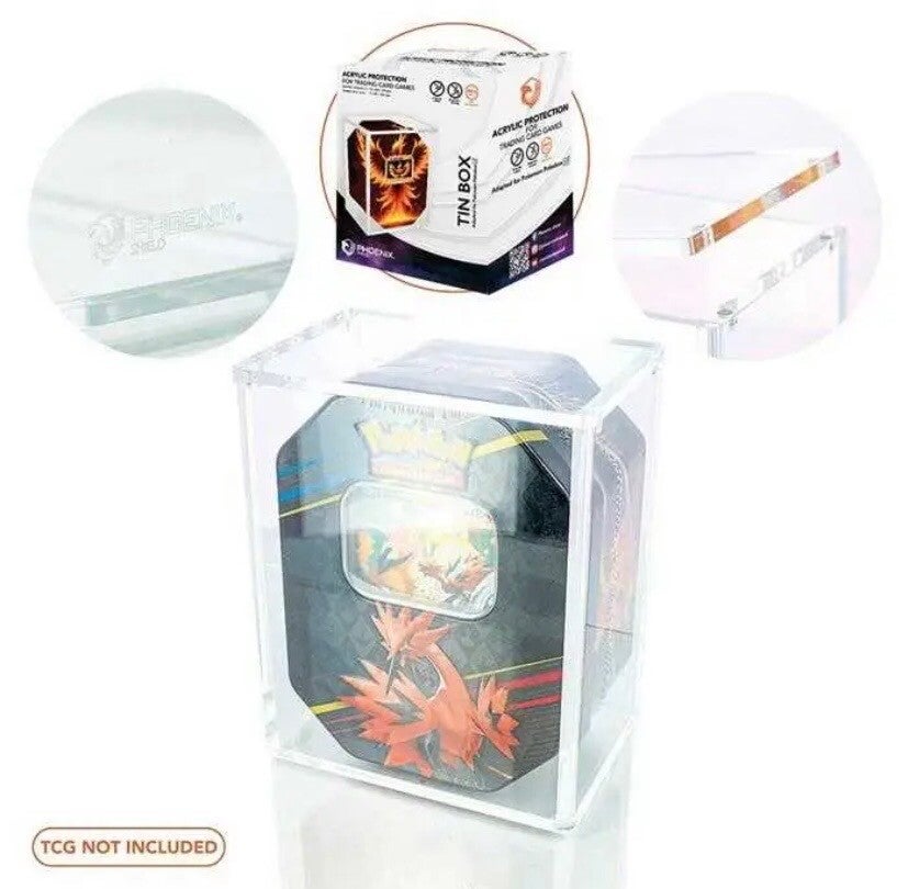 PHOENIX SHIELD PROTECTION ACRYLIC CASE POUR POKEBOX TIN